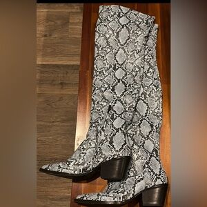 Gianni Bini Snakeskin Print tall boot